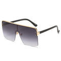 Kenike all grey sheet big frame metal gradient sunglasses variant
