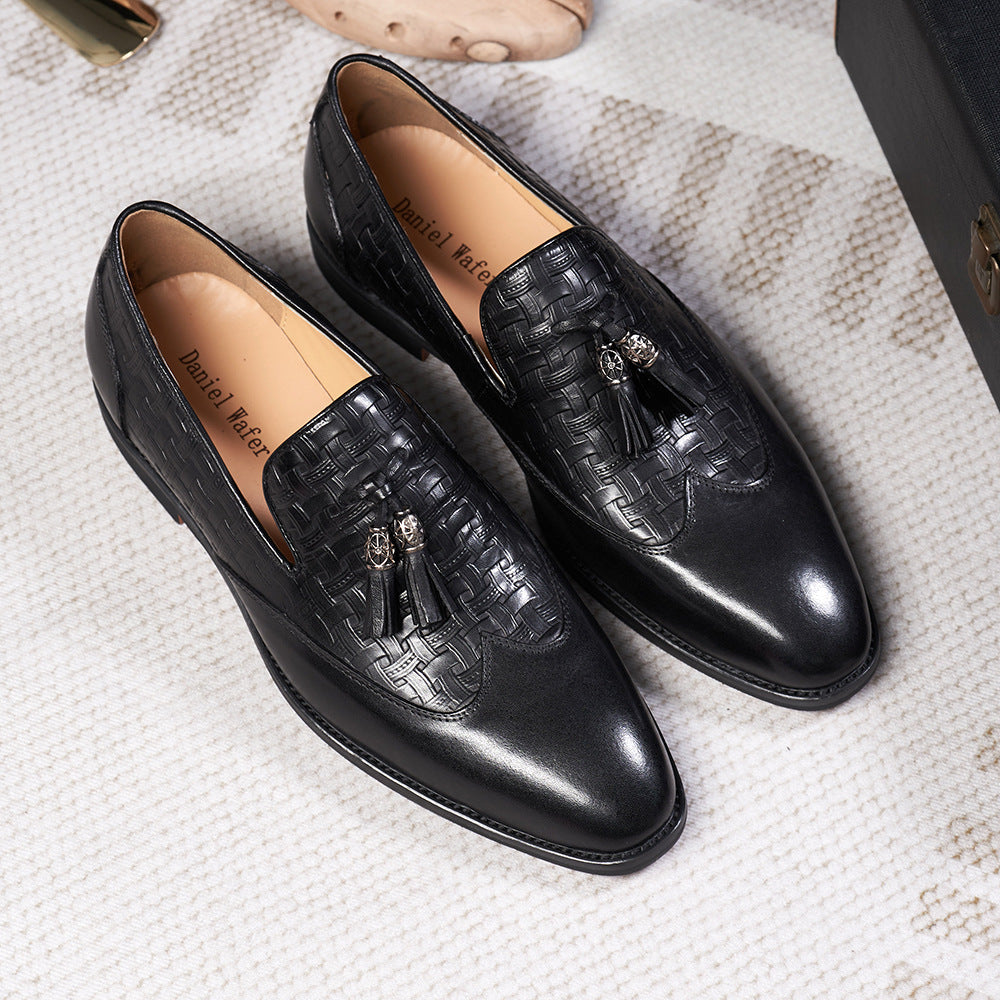 Kenike tassel leather business shoes side profile