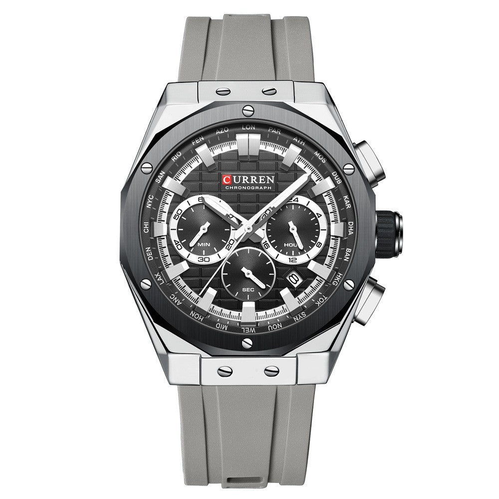 Kenike white shell black grey business watch variant