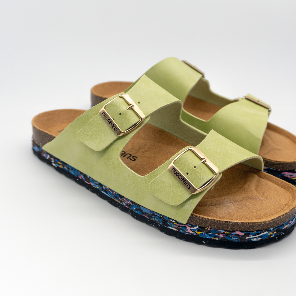 Nuoceans MATCHA green sandal strap detail image