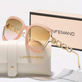 Kenike pink half frame metal chain fashion glasses variant