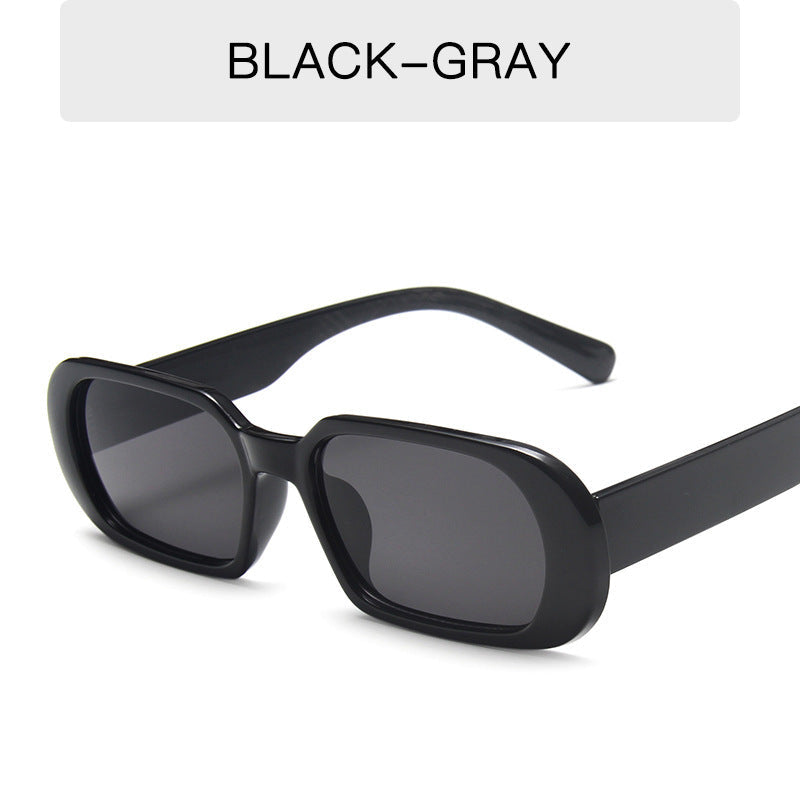 Kenike bright black all grey retro small frame sunglasses variant