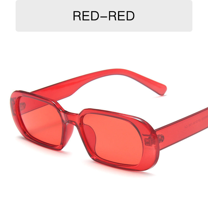 Kenike red retro small frame candy colour sunglasses variant