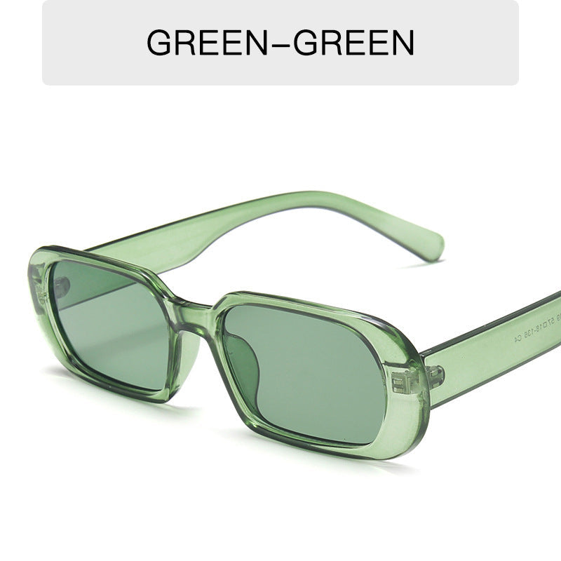 Kenike olive green retro small frame candy colour sunglasses variant