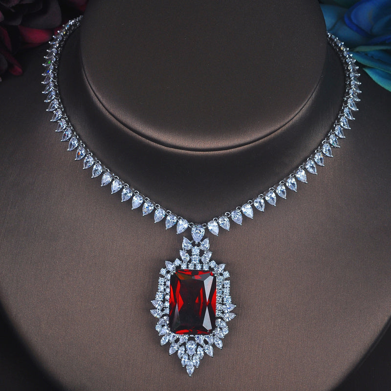 Kenike fashion jewellery red earrings close-up