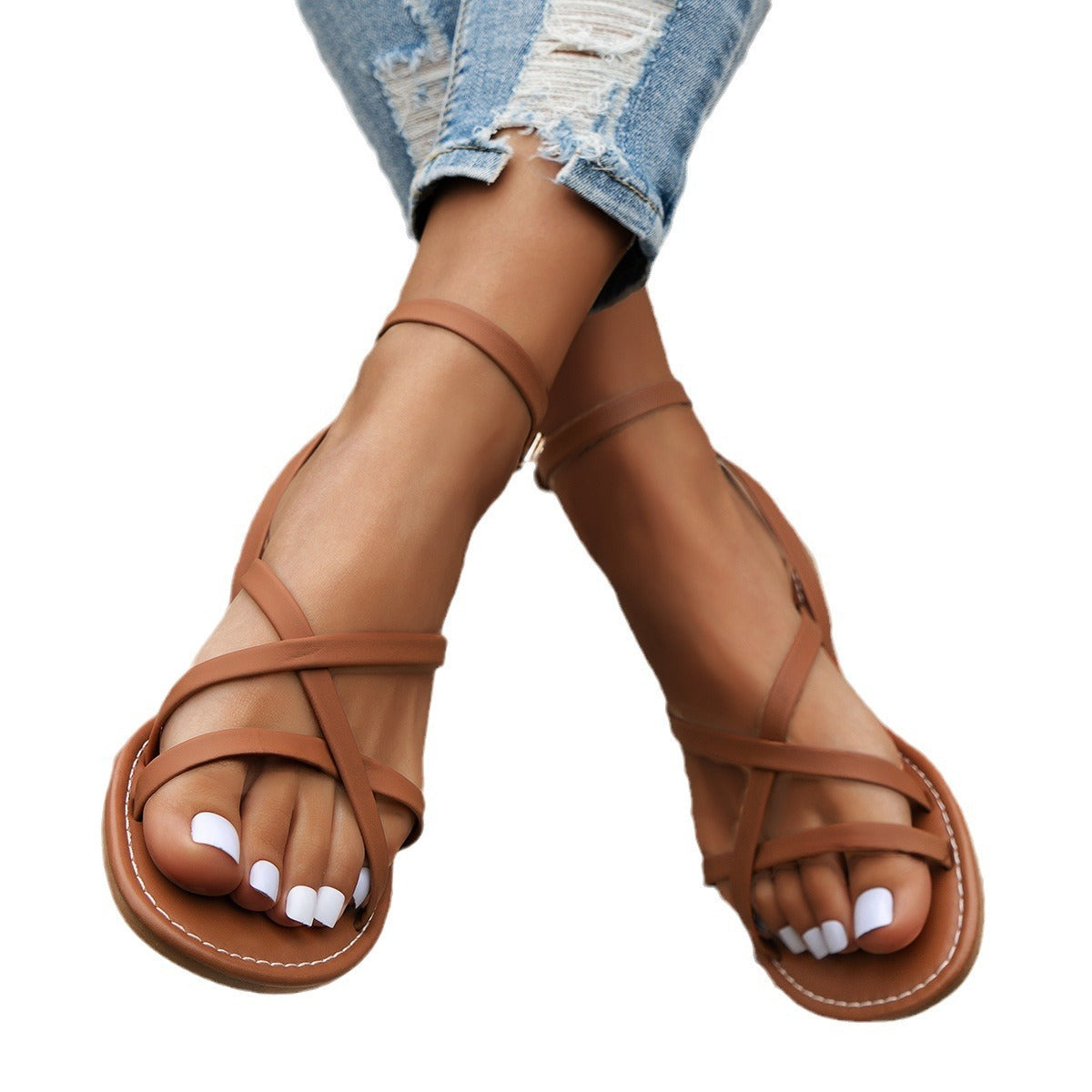 Kenike soft bottom Roman sandals side profile