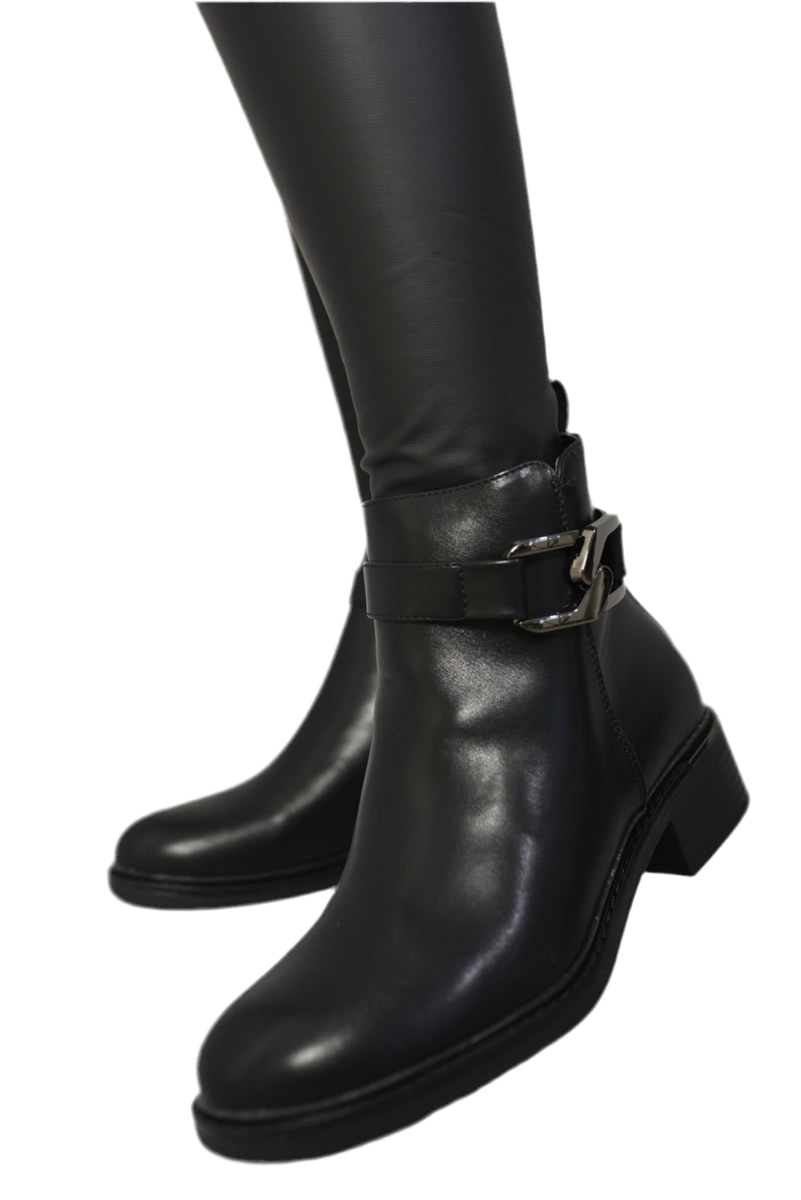 Kenike buckle side zipper ankle boots product detail image