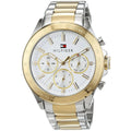 Tommy Hilfiger 1791226 Luke two-tone watch front view with white dial
