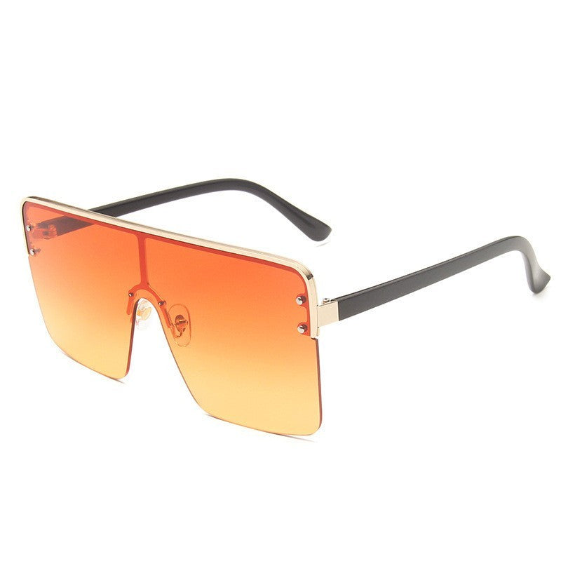 Kenike red yellow big frame metal gradient sunglasses variant