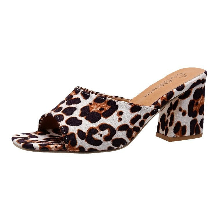 Kenike square toe chunky heel sandals side profile