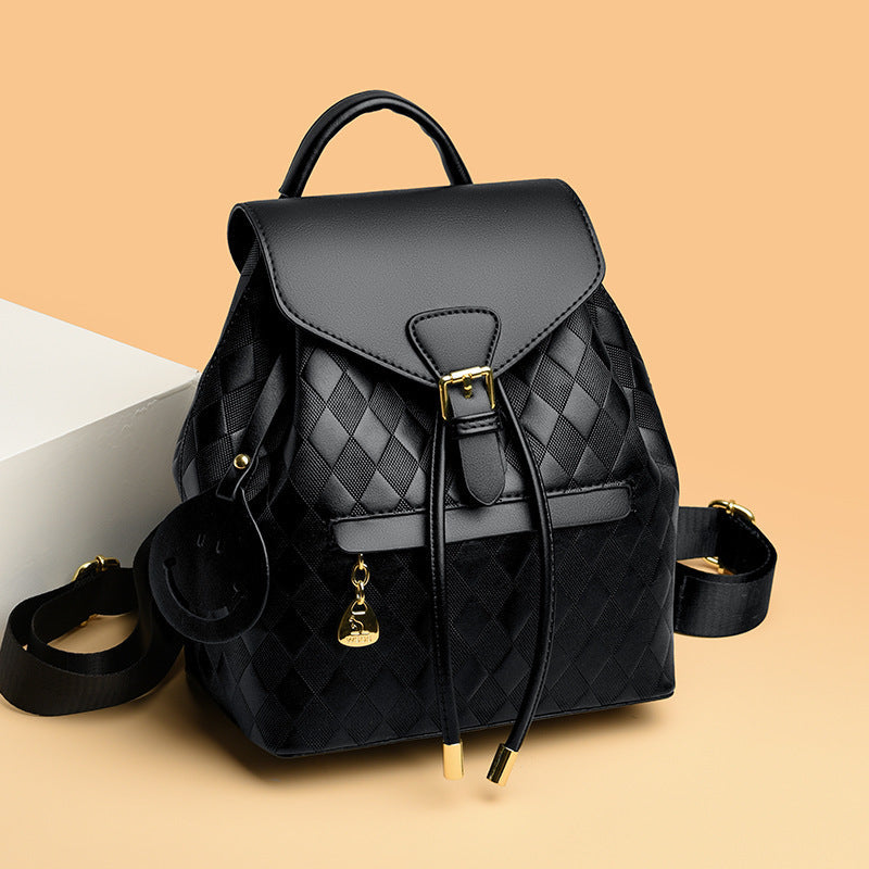 Kenike black women's multifunctional leather backpack variant