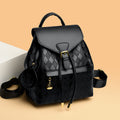 Kenike black women's multifunctional leather backpack variant
