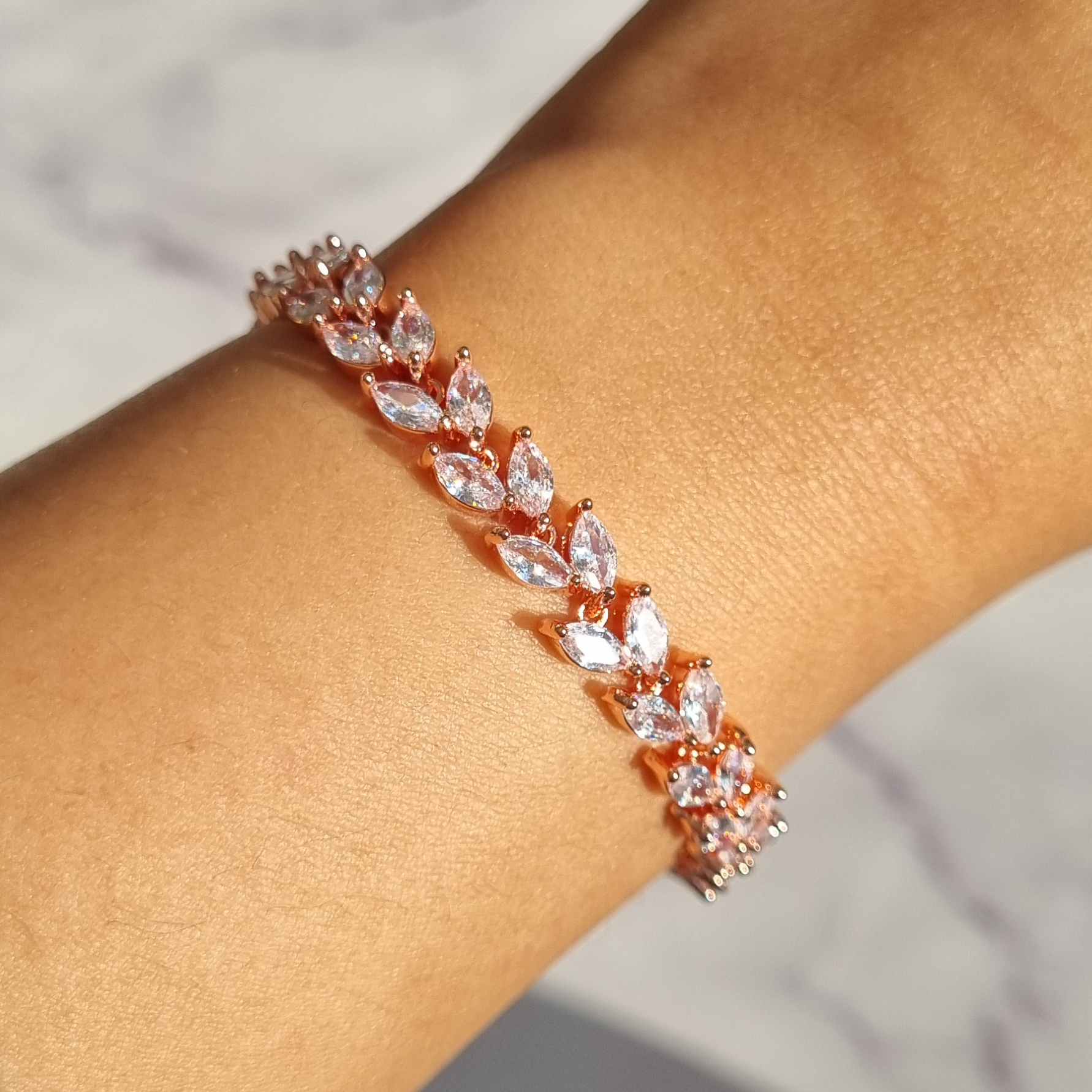 Marquise cut petal bracelet styled image