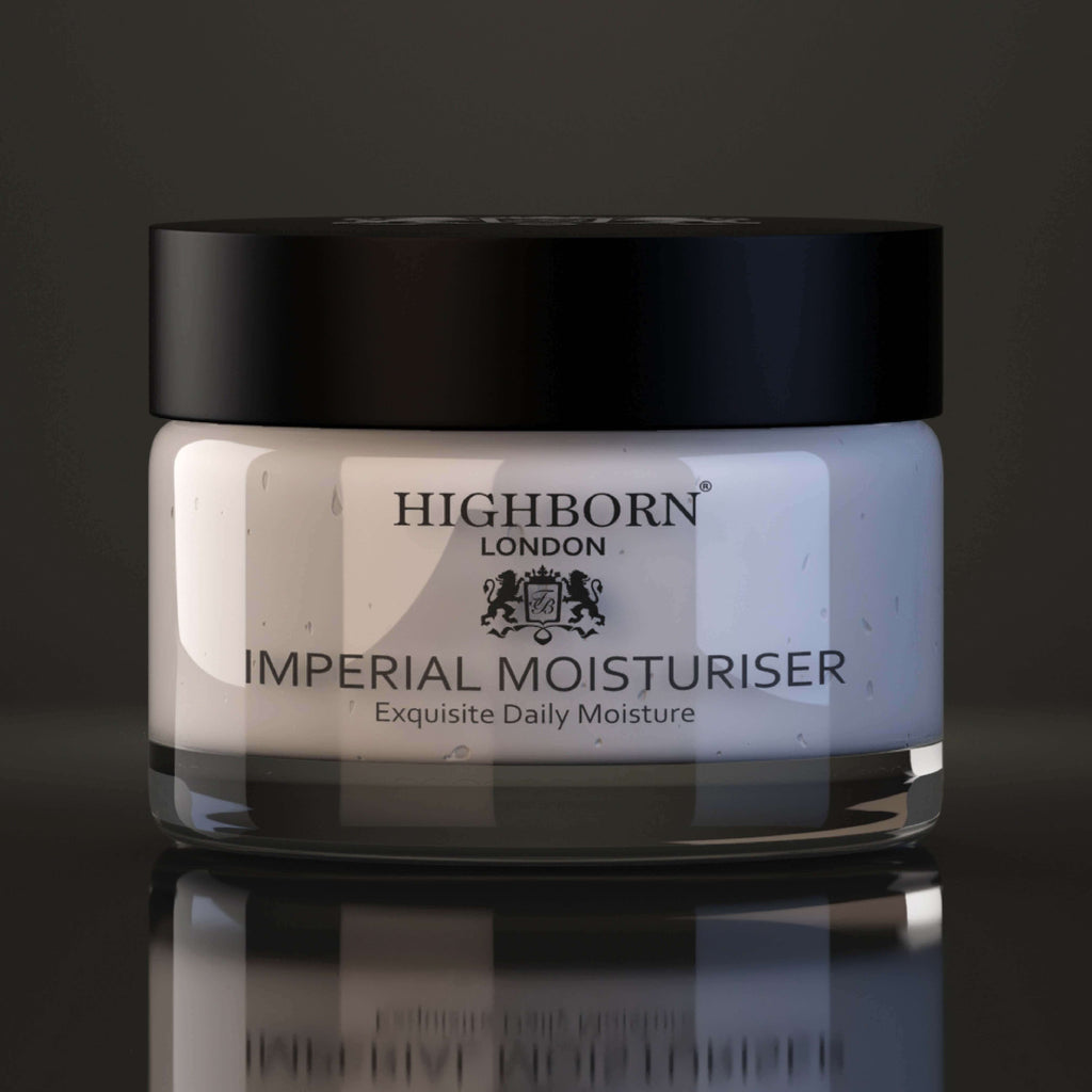 Highborn Imperial Moisturiser jar on dark background