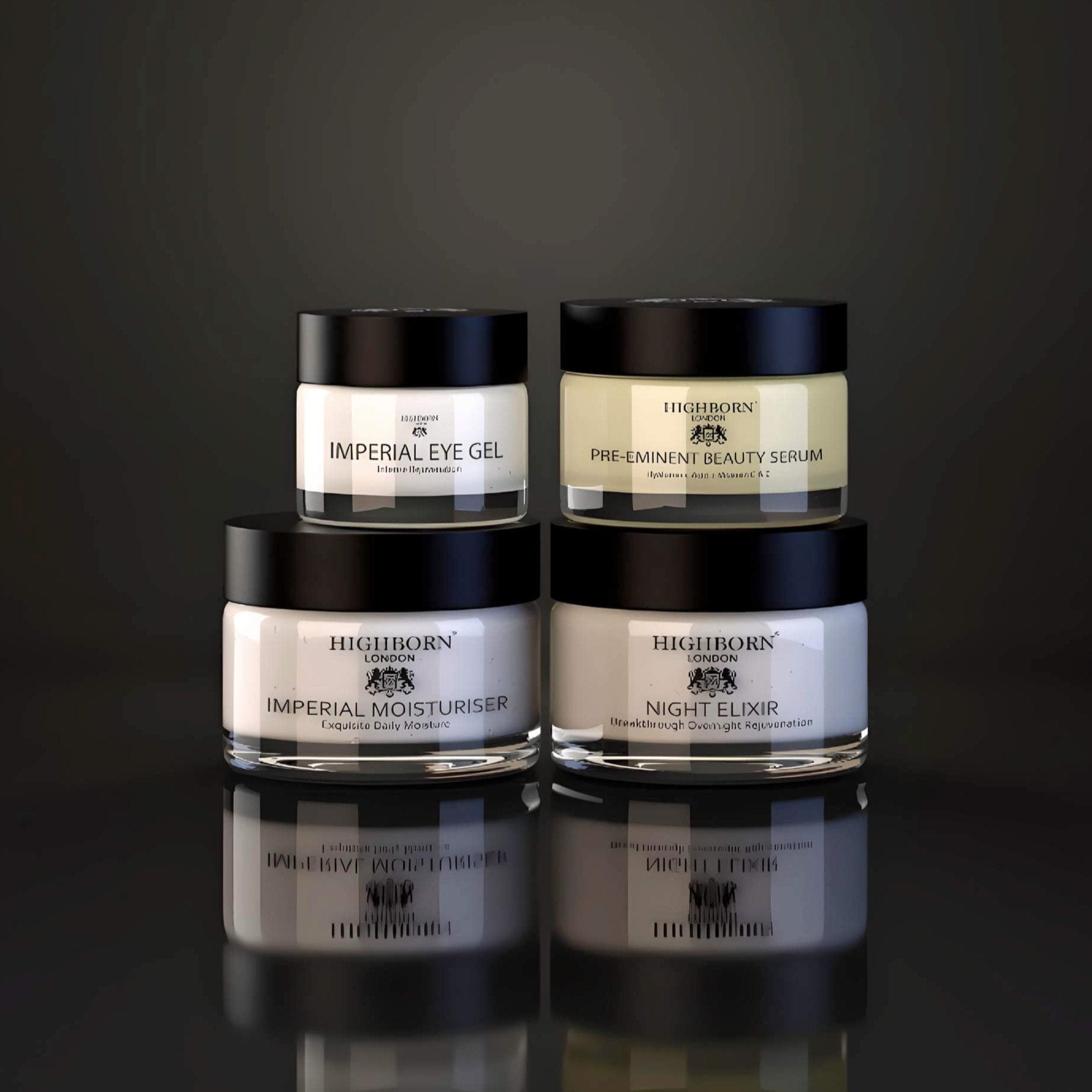 Highborn Four Phase Day and Night skincare jars