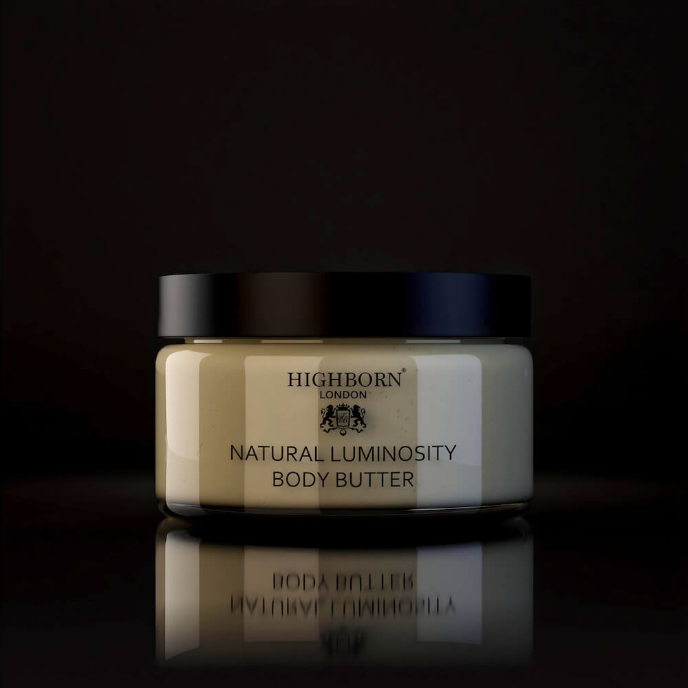 Highborn Natural Luminosity Body Butter 220ml moisturiser jar