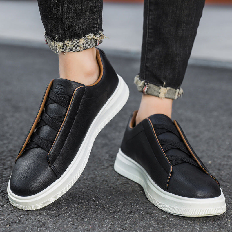 Kenike men's breathable leather sneakers side profile