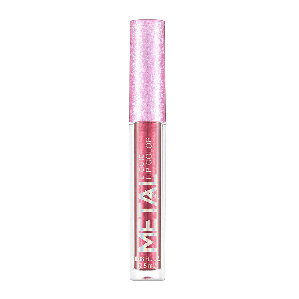 Metallic lip gloss shimmer shade detail