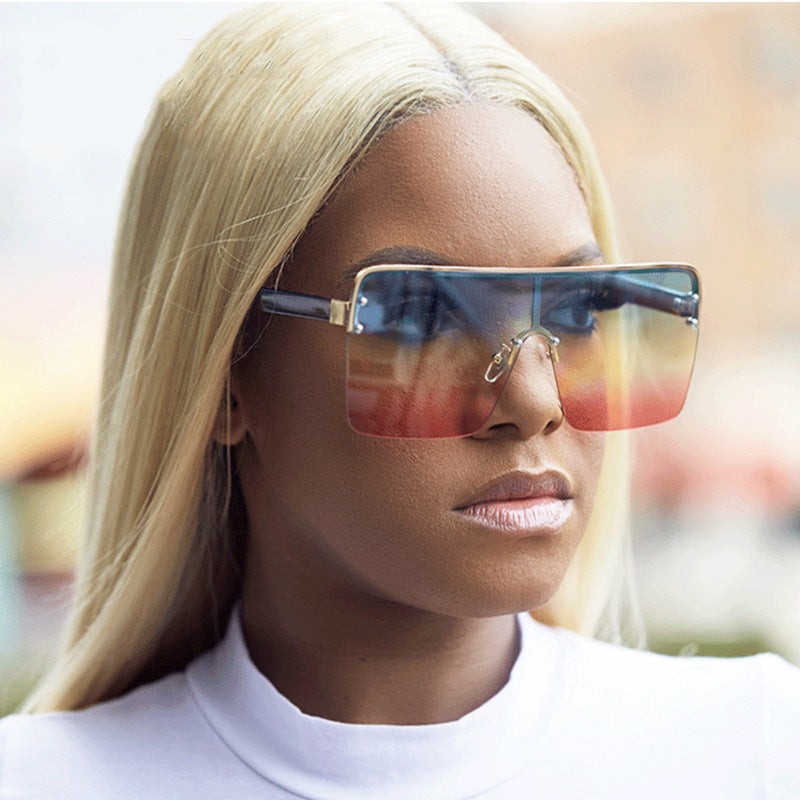 Kenike big frame metal gradient sunglasses colour range front view