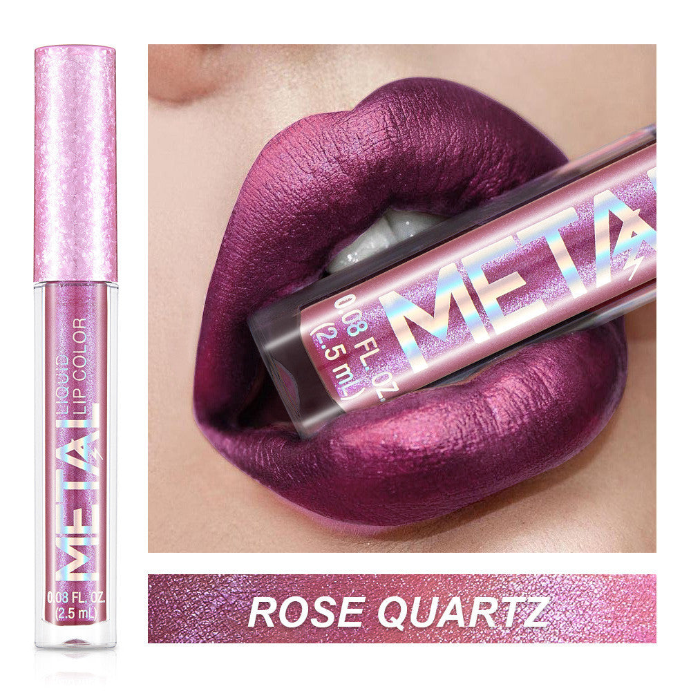 Metallic lip gloss Orange Pink shade view