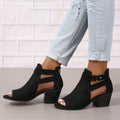 Kenike black buckle high heel sandals variant
