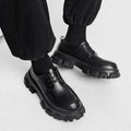 Kenike men's black height increasing formal leather shoes variant