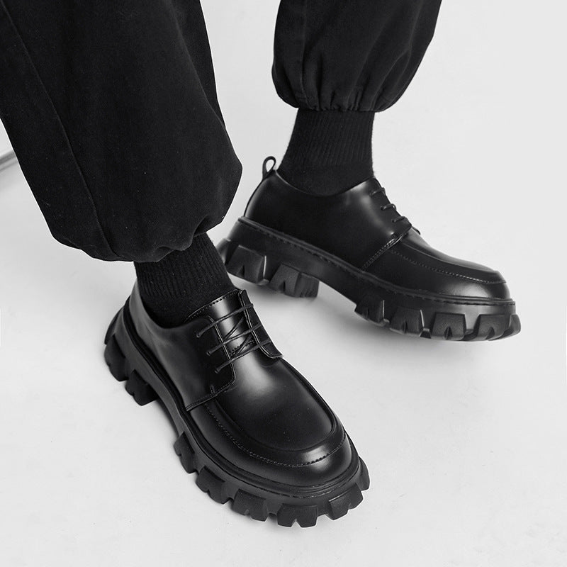 Kenike men's black height increasing formal leather shoes variant