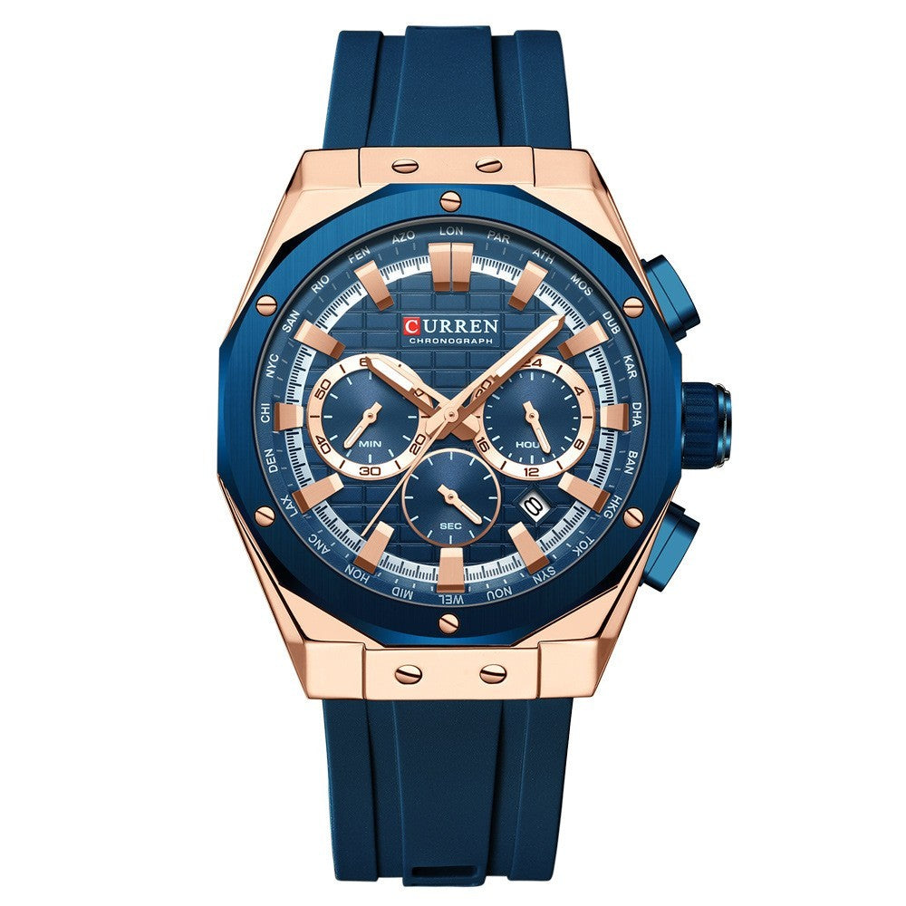Kenike men's calendar quartz business watch black shell variant