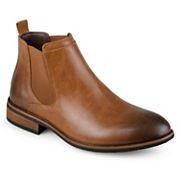 Vance Co Landon men's chestnut Chelsea boots faux leather variant