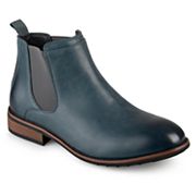 Vance Co Landon men's navy Chelsea boots faux leather variant