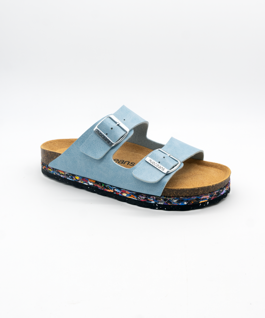 Nuoceans SKYE light blue vegan leather sandal pair product image