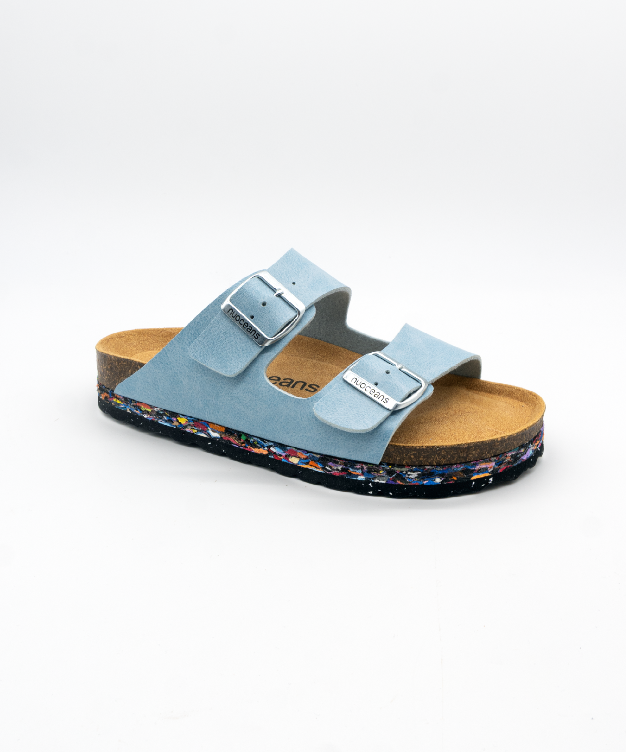 Nuoceans SKYE light blue vegan leather sandal pair product image