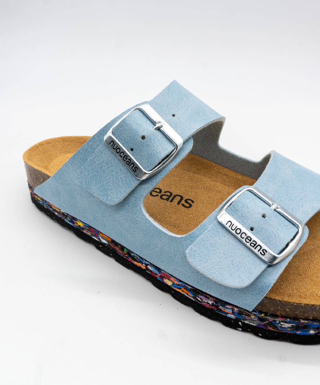 Nuoceans SKYE light blue sandal top strap detail