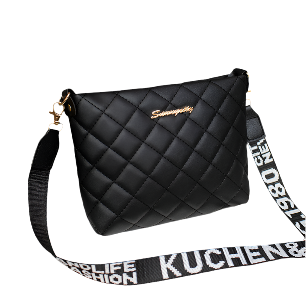Kenike embroidered chain crossbody bag front view