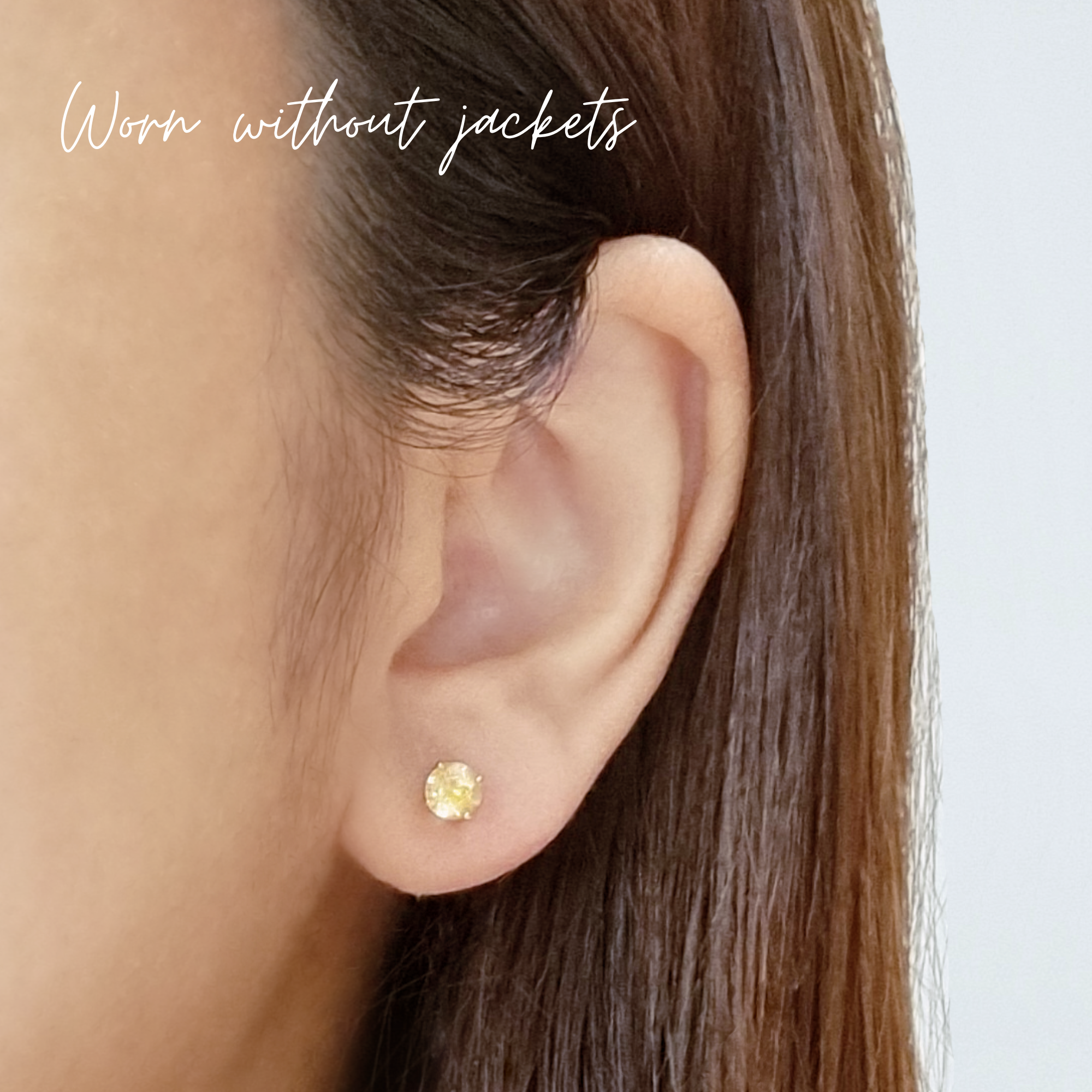 Citrine halo stud earrings in sterling silver styled product image