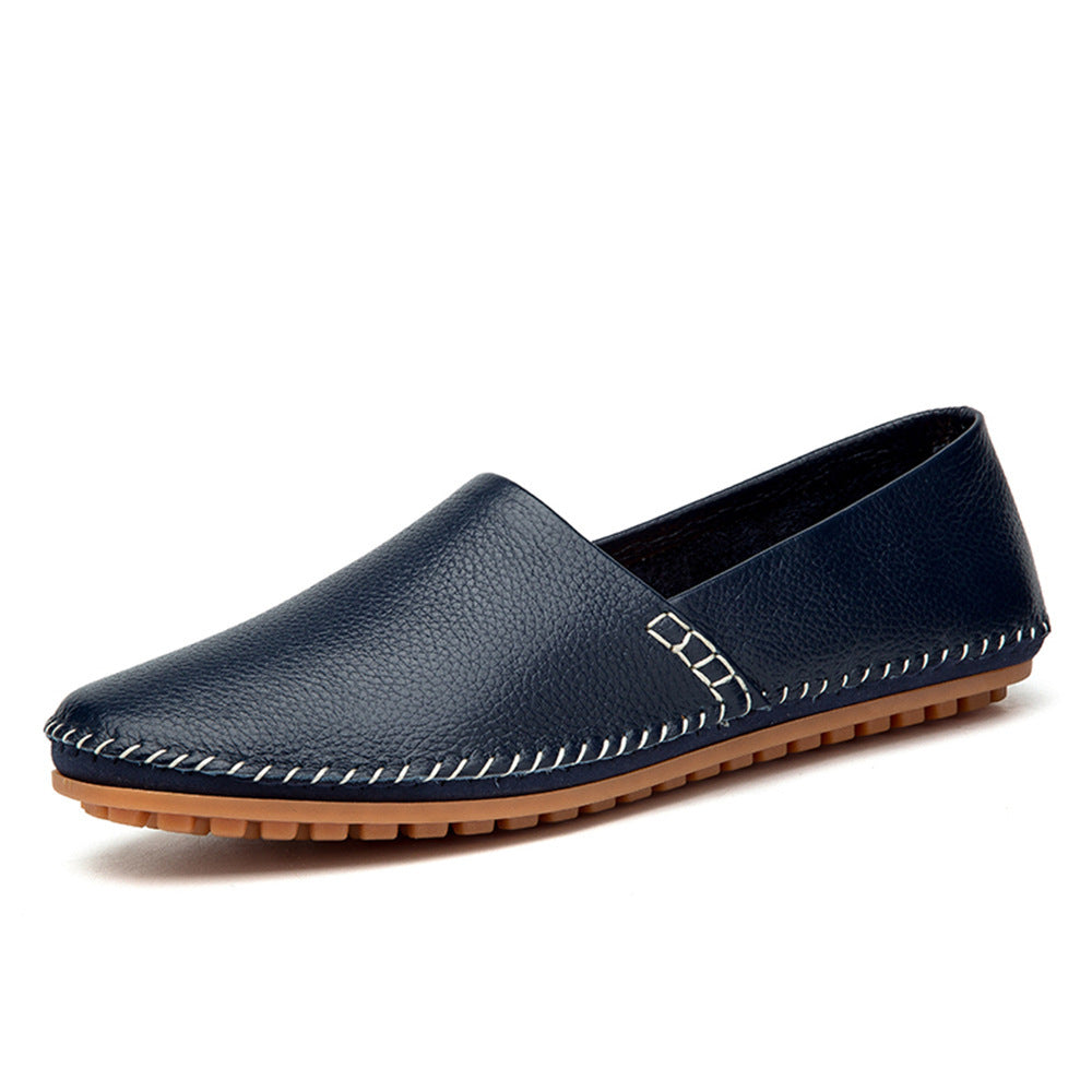 Kenike men's blue driving casual loafers front view