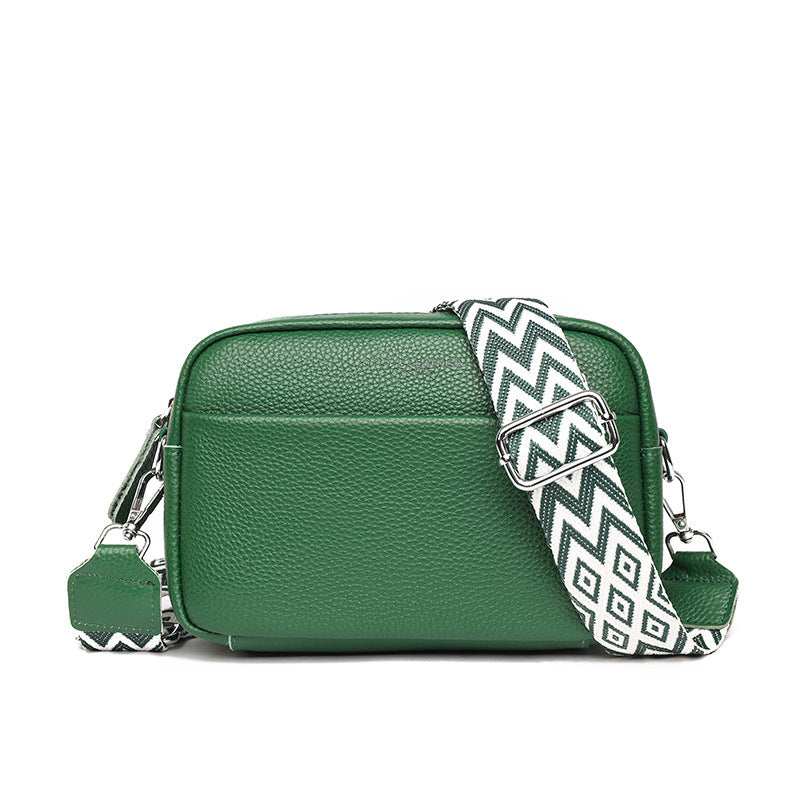 Kenike green rhombus embroidered strap crossbody bag variant
