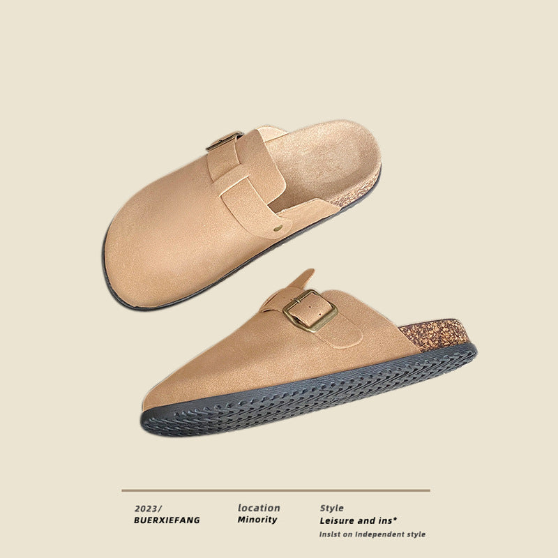 Kenike women's fleece lined slip-on cork style shoes final view