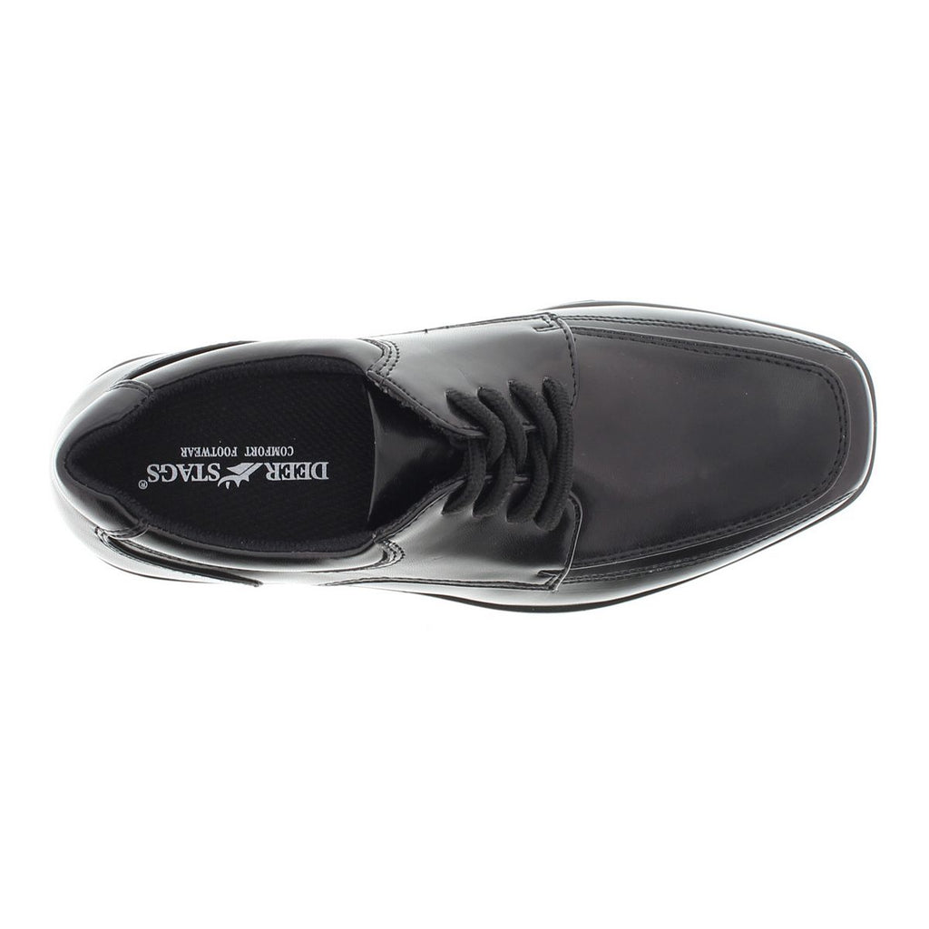 Deer Stags Sharp black boys' dress shoes heel detail