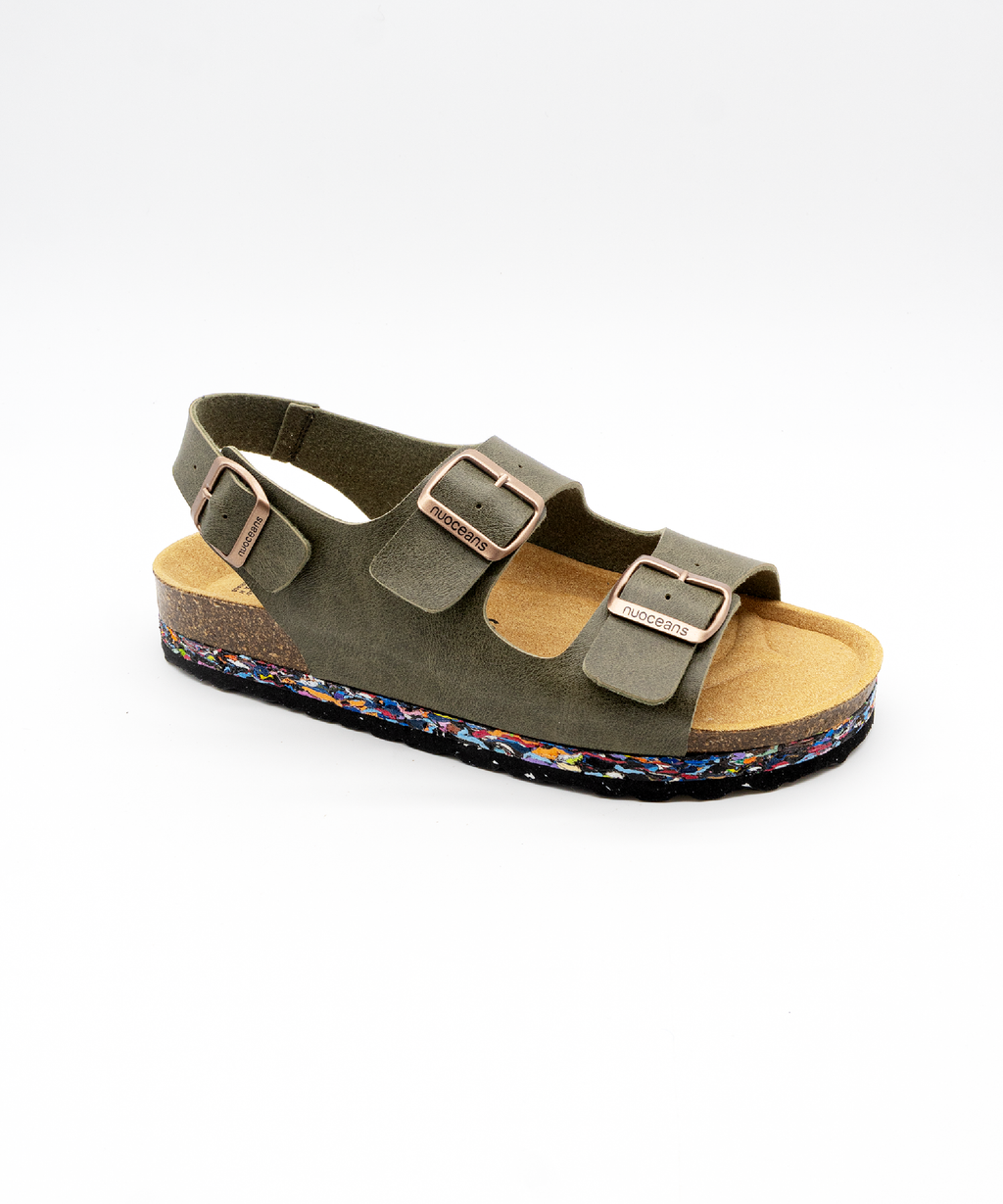 Nuoceans MOSSY khaki backstrap sandal angled product image