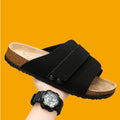 Kenike 810 black double-buckle cork suede sandals variant