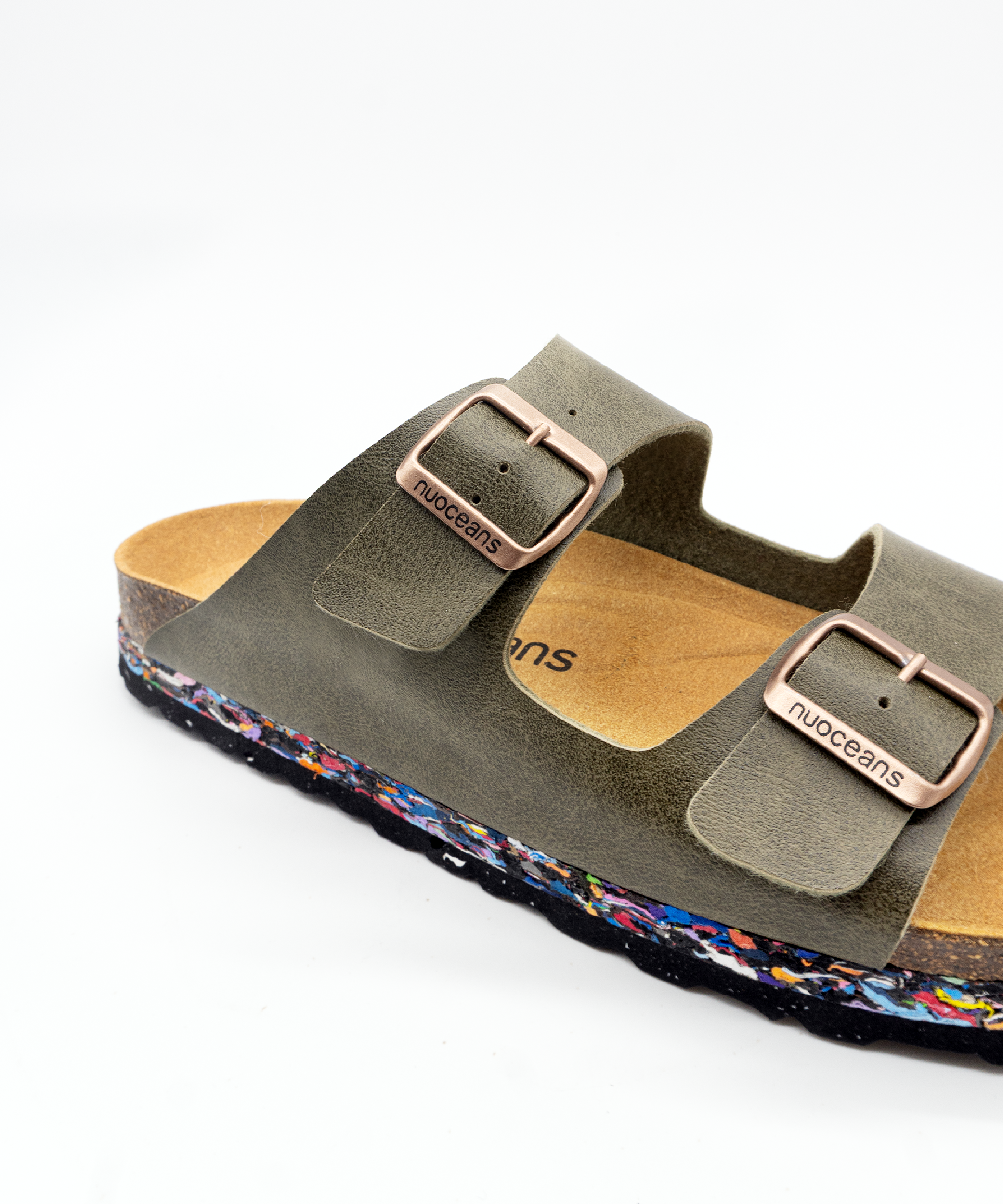 Nuoceans NORI khaki sandal strap detail image