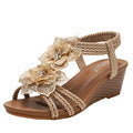 Kenike apricot wedge Roman bohemian flower sandals variant