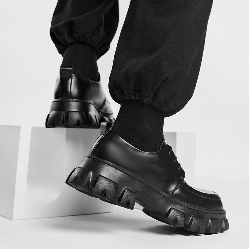 Kenike men's height increasing formal leather shoes side profile