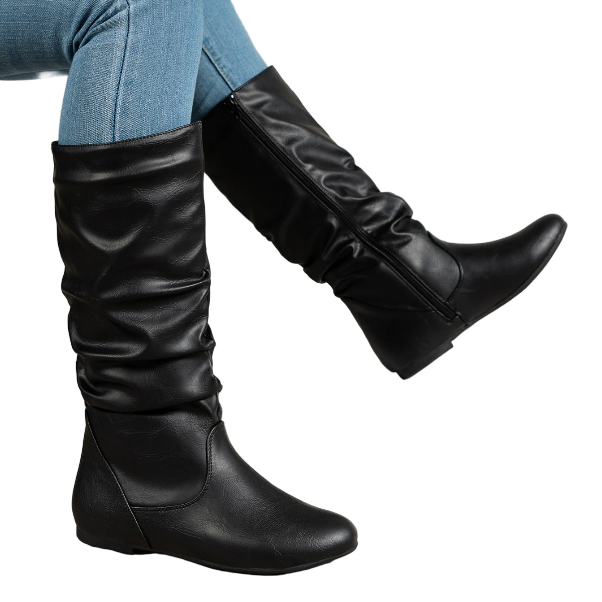 Kenike black women's mid-calf western cowboy boots variant