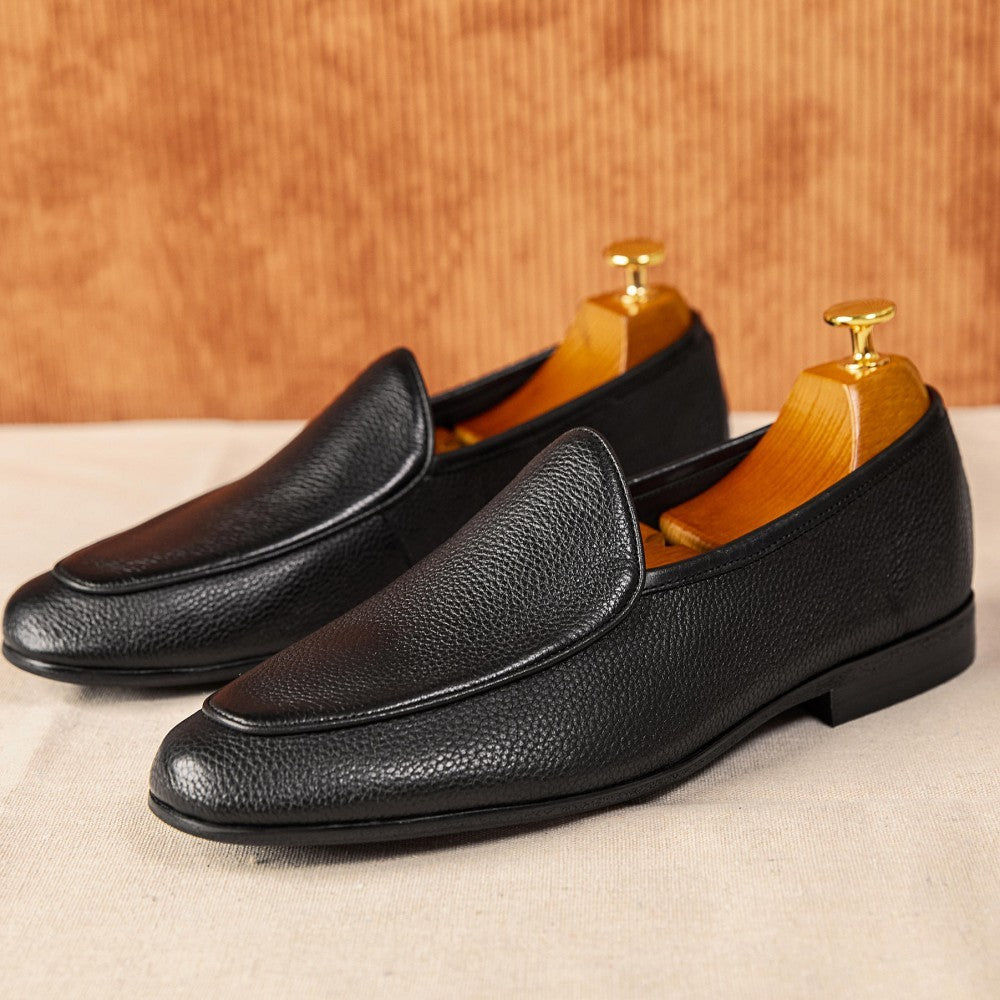 Kenike men's summer leather shoes heel and side detail