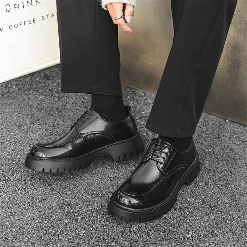 Kenike men's height increasing shoes lace detail
