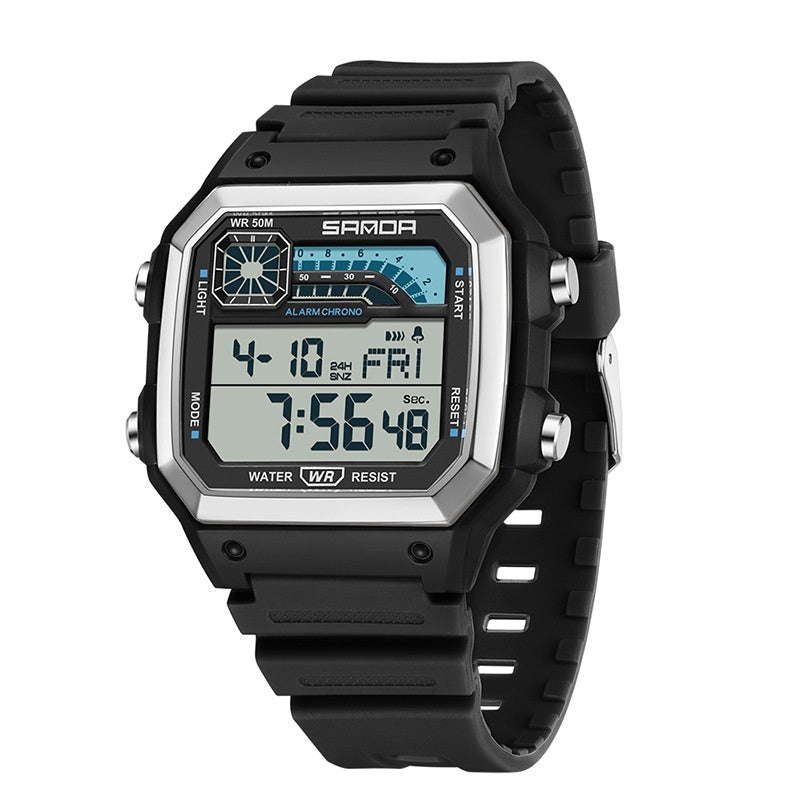 Kenike thin rubber strap luminous watch display detail