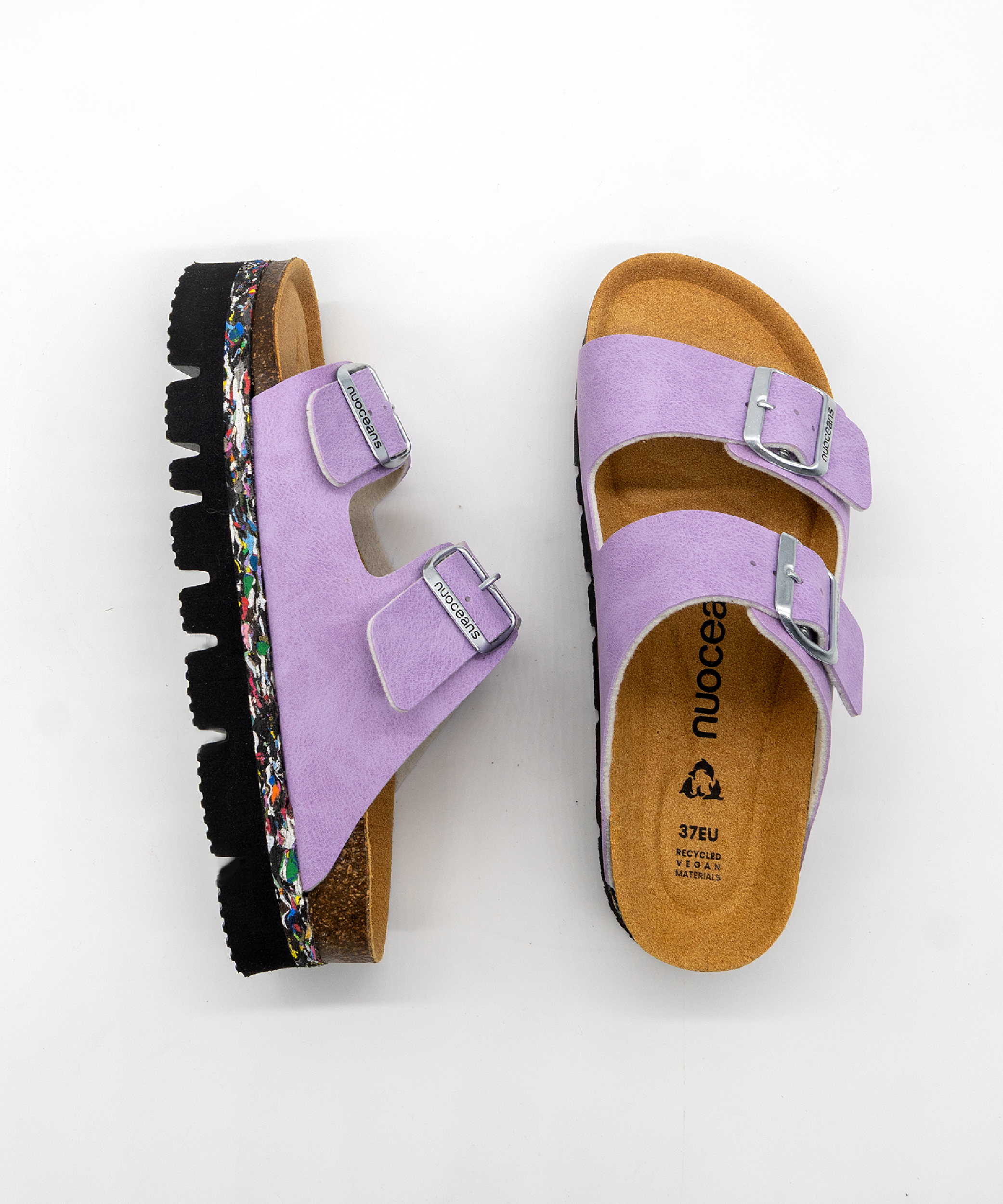 Nuoceans LILA lilac platform sandal side product view