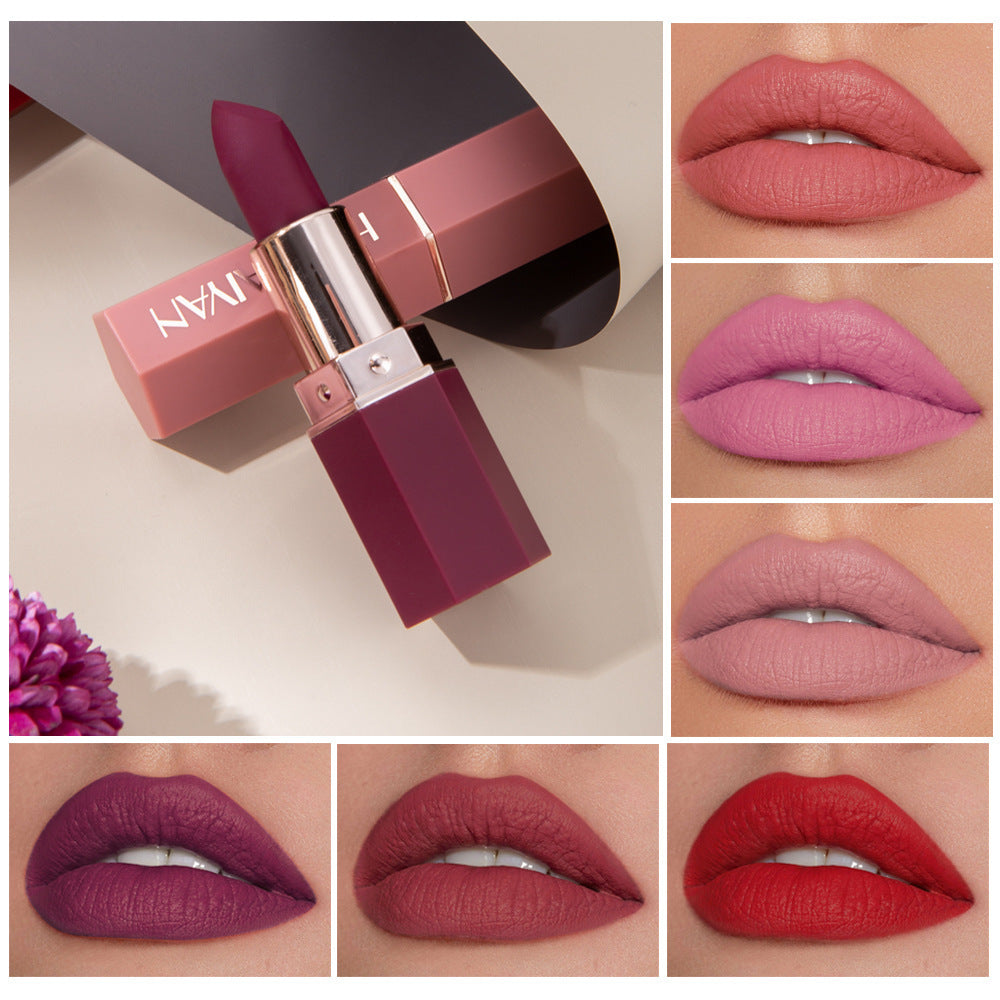 Matte waterproof non-stick cup lipstick shade set front view